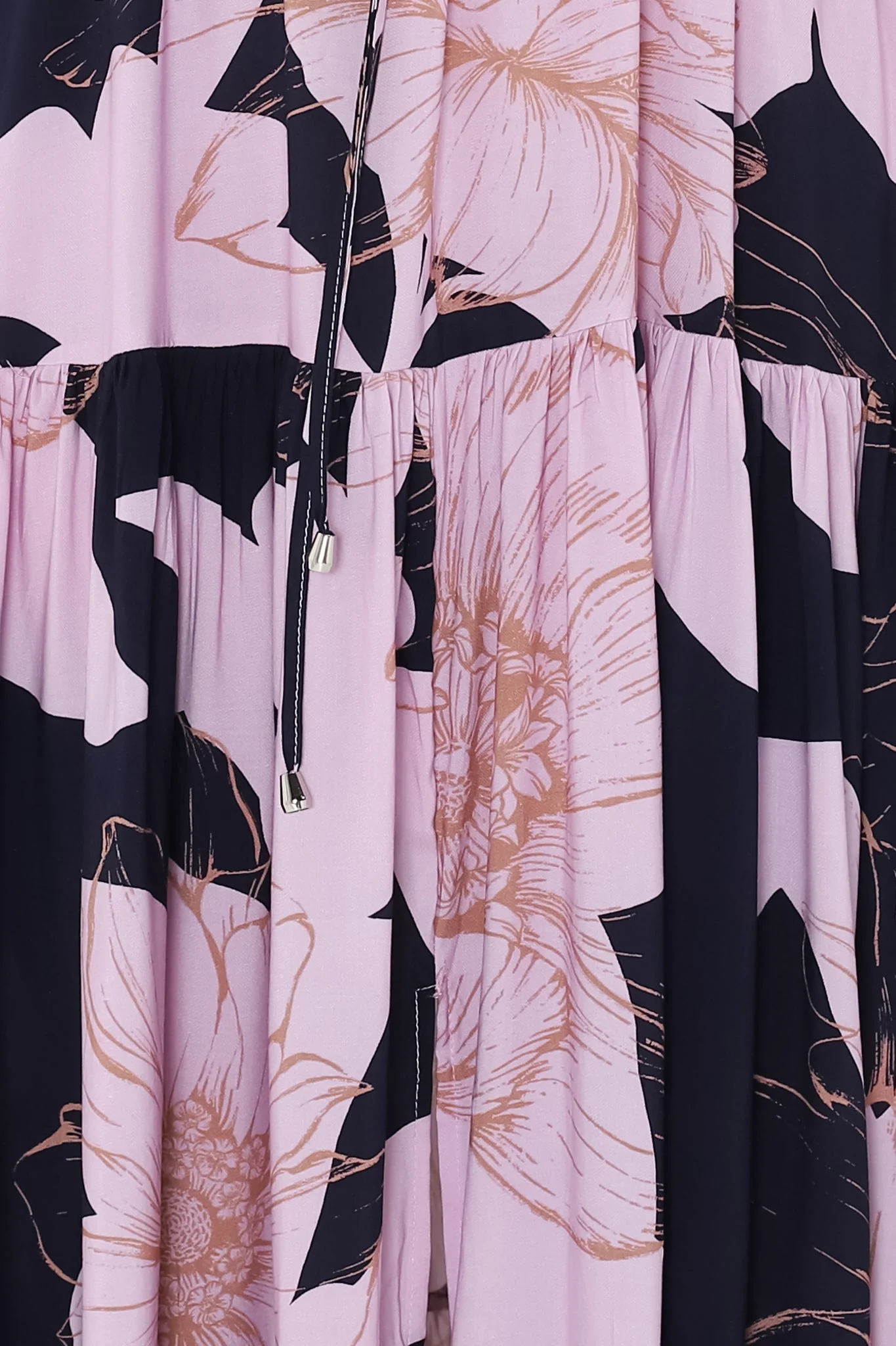 Ziggy Maxi Dress - Cap Sleeve Tiered Dress with Pull Tie Waist in Jaffa Print - Image 10